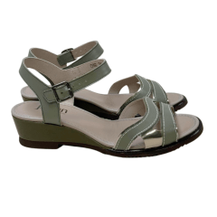 Sandália JGean DF0046 Couro Natural Verde Oliva