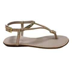 Sandália Luz da Lua 52217800 Couro Natural Puntini Bege