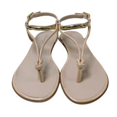Sandália Luz da Lua 52217800 Couro Natural Puntini Bege