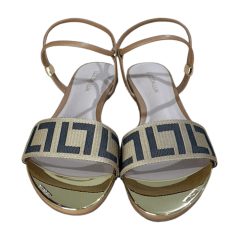 Sandália Luz da Lua 53120043 2 em 1 Couro Natural Amêndoa