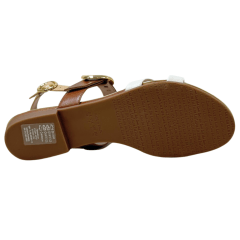 Sandália Luz da Lua 54870070 Couro Natural Saara Ambar