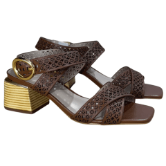 Sandália Luz da Lua 80410025 Couro Natural Atacama Ambar