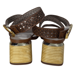 Sandália Luz da Lua 80410025 Couro Natural Atacama Ambar