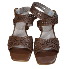 Sandália Luz da Lua 80410025 Couro Natural Atacama Ambar