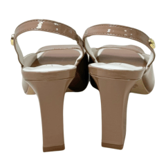 Sandália Luz da Lua 80790001 Couro Natural Verniz Bege