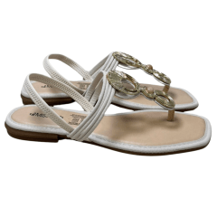 Sandália Mississipi MF012 Rasteirinha Lins Latte Off White