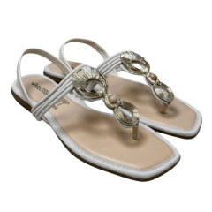 Sandália Mississipi MF012 Rasteirinha Lins Latte Off White
