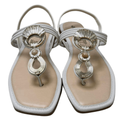 Sandália Mississipi MF012 Rasteirinha Lins Latte Off White