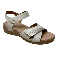 Sandália Pegada 233814-01 Couro Natural Burnished Bege