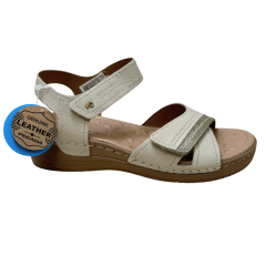 Sandália Pegada 233814-01 Couro Natural Burnished Bege