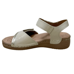 Sandália Pegada 233814-01 Couro Natural Burnished Bege