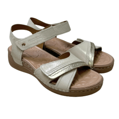 Sandália Pegada 233814-01 Couro Natural Burnished Bege