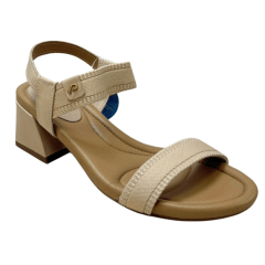 Sandália Pegada 234301-02 Couro Natural com Elásticos Bege
