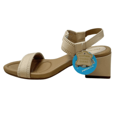 Sandália Pegada 234301-02 Couro Natural com Elásticos Bege