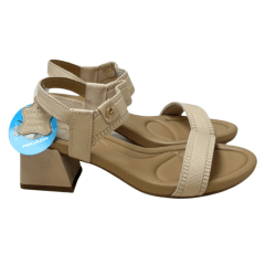 Sandália Pegada 234301-02 Couro Natural com Elásticos Bege