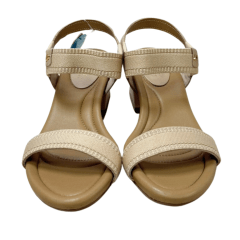 Sandália Pegada 234301-02 Couro Natural com Elásticos Bege