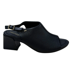 Sandália Pegada 234305-03 Couro Natural Stretch Preto