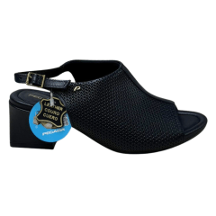 Sandália Pegada 234305-03 Couro Natural Stretch Preto