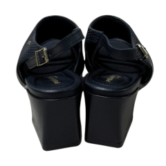 Sandália Pegada 234305-03 Couro Natural Stretch Preto