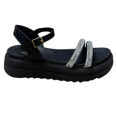 Sandália Pegada 234410-04 Papete Stretch Preto