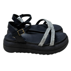 Sandália Pegada 234410-04 Papete Stretch Preto