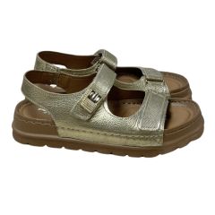 Sandália Pegada 234704-04 Couro Natural Burnished Ouro