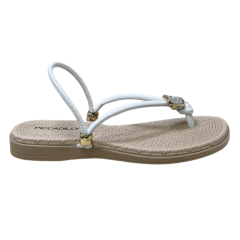 Sandália Piccadilly 513039 Rasteirinha 2 em 1 Branco