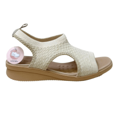 Sandália Usaflex AE2035 Tecido Tricot Vanilla