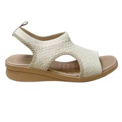Sandália Usaflex AE2035 Tecido Tricot Vanilla
