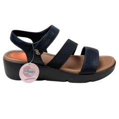 Sandália Usaflex AL4301 Couro Natural Preto