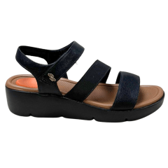 Sandália Usaflex AL4301 Couro Natural Preto