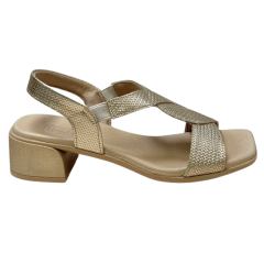 Sandália Usaflex AN2700 Couro Natural Ouro Light