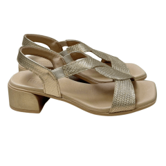 Sandália Usaflex AN2700 Couro Natural Ouro Light