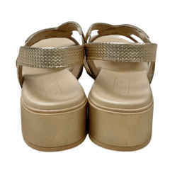 Sandália Usaflex AN2700 Couro Natural Ouro Light