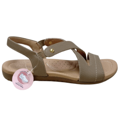 Sandália Usaflex R1804 Couro Natural Fendi Caramelo