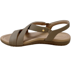 Sandália Usaflex R1804 Couro Natural Fendi Caramelo