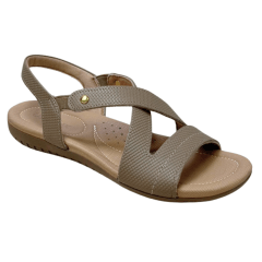 Sandália Usaflex R1804 Couro Natural Fendi Caramelo