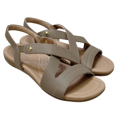 Sandália Usaflex R1804 Couro Natural Fendi Caramelo
