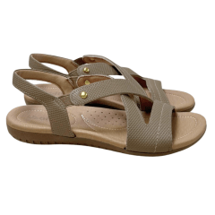 Sandália Usaflex R1804 Couro Natural Fendi Caramelo