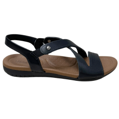 Sandália Usaflex R1804 Couro Natural Preto