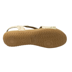 Sandália Usaflex R1874 Couro Natural estampado Bege