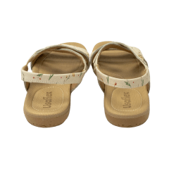 Sandália Usaflex R1874 Couro Natural estampado Bege
