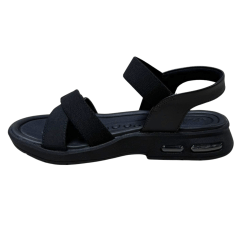 Sandália Usaflex UD1400 Couro Natural com elásticos Preto