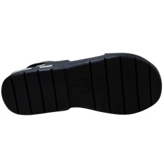 Sandália Usaflex UD1400 Couro Natural com elásticos Preto