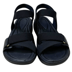 Sandália Usaflex UD1400 Couro Natural com elásticos Preto