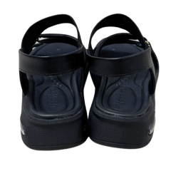 Sandália Usaflex UD1400 Couro Natural com elásticos Preto