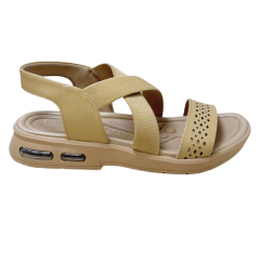 Sandália Usaflex UD1400 Couro Natural Creme