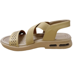 Sandália Usaflex UD1400 Couro Natural Creme