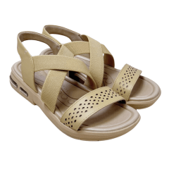 Sandália Usaflex UD1400 Couro Natural Creme