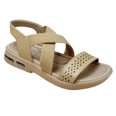 Sandália Usaflex UD1400 Couro Natural Creme